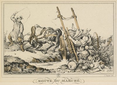Scènes uit het Dagelijks Leven, Wegen en Paden: Weg naar de Markt door Carle Vernet