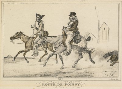 Scènes uit het Dagelijks Leven, Wegen en Paden: Weg naar Poissy door Carle Vernet