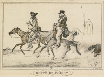 Scènes uit het Dagelijks Leven, Wegen en Paden: Weg naar Poissy..., 1816 door Carle Vernet