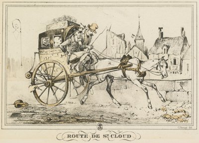 Scènes uit het Dagelijks Leven, Wegen en Paden: Weg naar Saint-Cloud door Carle Vernet