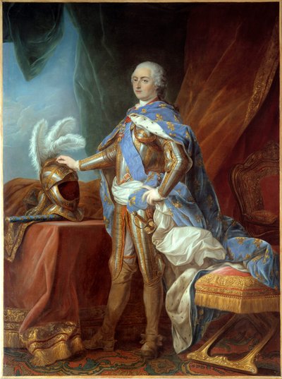 Portret van Lodewijk XV in harnas door Carle van Loo
