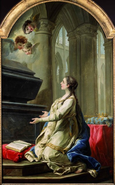 Sint Clotilde biddend bij het graf van Sint Martinus, 1753 door Carle van Loo