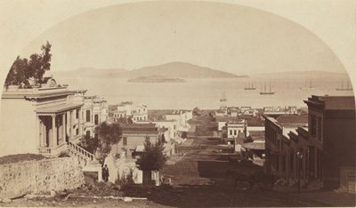 Alcatraz Eiland en San Francisco Baai, Kijkend naar het Noorden door Carleton E. Watkins
