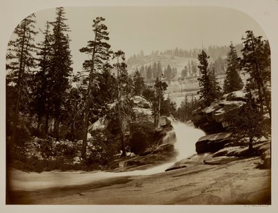 Cascade, Nevada watervallen, Yosemite, Californië door Carleton E. Watkins