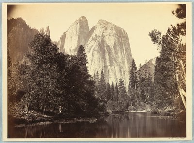 Kathedraalrotsen, Yosemite door Carleton E. Watkins