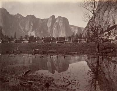 Cathedral Rocks, Yosemite, ca. 1872, gedrukt ca. 1876 door Carleton E. Watkins.