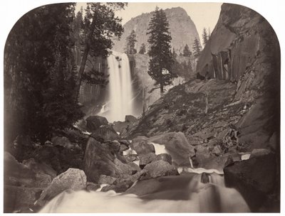 Piwyac, Vernal Fall, 300 voet, Yosemite door Carleton E. Watkins