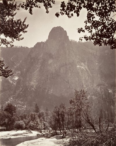 Sentinel Rock, Yosemite, ca. 1872, gedrukt ca. 1876 door Carleton E. Watkins.