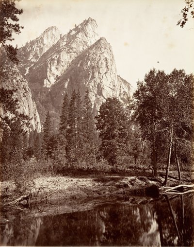 De Drie Broers, Yosemite, ca. 1872, gedrukt ca. 1876 door Carleton E. Watkins.