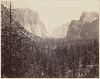 De Yosemite Vallei vanaf het Mariposa Pad door Carleton E. Watkins