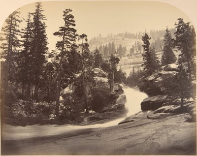 Cascade, Nevada Fall links, uitzicht boven Vernal Fall door Carleton Emmons Watkins