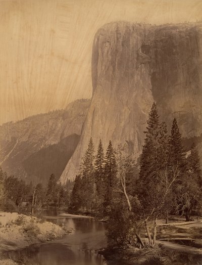 El Capitan, Yosemite, 1865-66 door Carleton Emmons Watkins