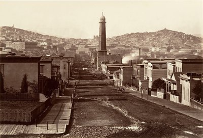 First Street, San Francisco, 1864, gedrukt ca. 1876 door Carleton Emmons Watkins