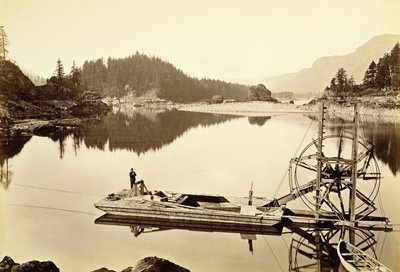 Drijvend Zalmwiel, Cascades, 1867 door Carleton E. Watkins