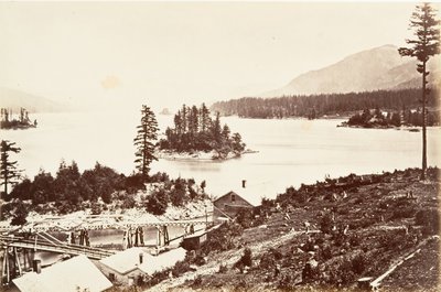 Eilanden in de Upper Cascades, Oregon, 1867, gedrukt ca. 1876 door Carleton Emmons Watkins