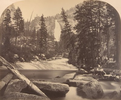 Nevada Waterval, 700 Voet, 1861 door Carleton Emmons Watkins