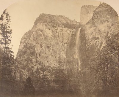 Pohono, Bridal Veil, 900 Feet, Yosemite, 1861 door Carleton Emmons Watkins