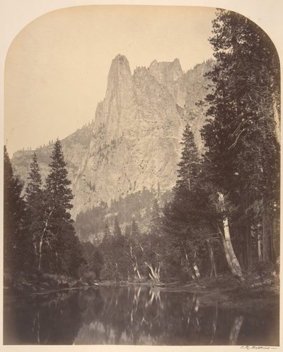 Riviergezicht, Sentinel, 3270 voet, 1861 door Carleton Emmons Watkins