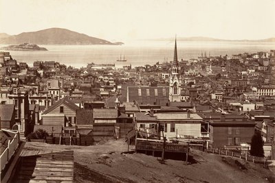 San Francisco, vanaf California en Powell Street, 1864 door Carleton Emmons Watkins