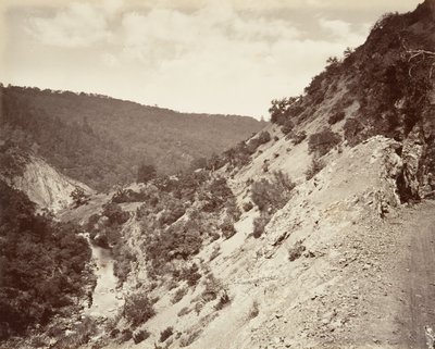 Sulphur Creek en weg naar geisers door Carleton Emmons Watkins