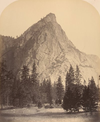 Drie Broers, Vooraanzicht, 4480 Feet, 1861 door Carleton Emmons Watkins