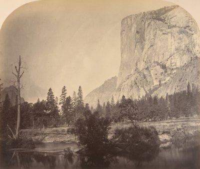 Tutucanula, El Capitan, 4000 voet, 1861 door Carleton Emmons Watkins