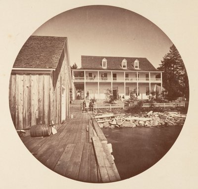 Warm Springs Hotel Lake Tahoe, ca. 1878 door Carleton Emmons Watkins