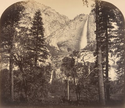 Yosemite Waterval. Door de Vallei. 2637 Ft. door Carleton Emmons Watkins