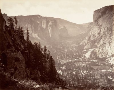 Yosemite Valley vanaf Glacier Point door Carleton Emmons Watkins