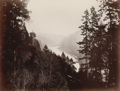 Grote rivier, van de Rancherie, Mendocino, Californië door Carleton Watkins