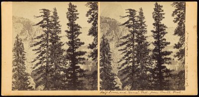 Half Dome en Vernal Fall, vanaf South Fork door Carleton Watkins