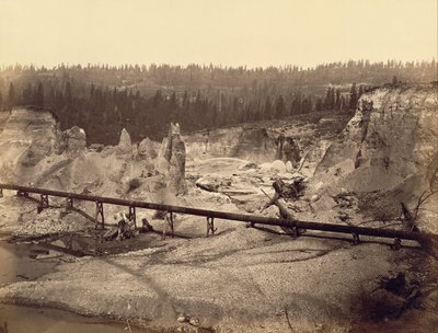 Malakoff Diggings, North Bloomfield, Californië door Carleton Watkins