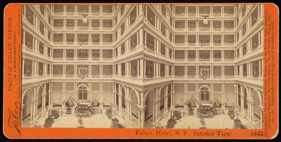 Palace Hotel, S.F., interieur door Carleton Watkins