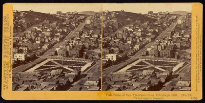 Panorama van San Francisco vanaf Telegraph Hill, Washington Square door Carleton Watkins