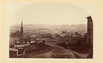 [Uitzicht vanaf de woning van Mr. Crocker, Cal St. Hill, kijkend naar het zuidoosten]. door Carleton Watkins