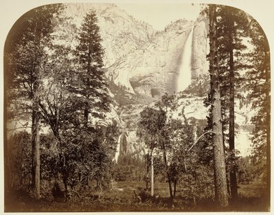 Yo Semite Falls (van de Upper House) 2477 ft. door Carleton Watkins