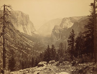 Yosemite Valley vanaf Inspiration Point door Carleton Watkins