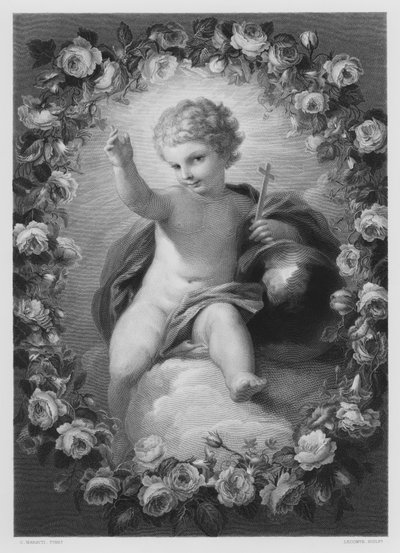 Het kind Jezus, van het schilderij in de Koninklijke Collectie door Carlo (after) Maratta or Maratti