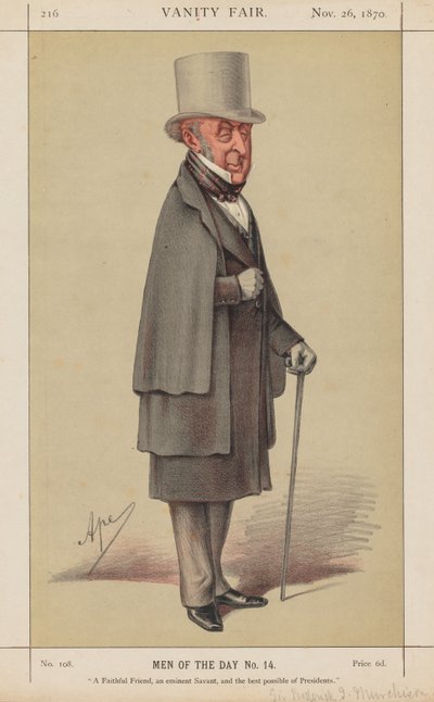 Vanity Fair: Mannen van de Dag Nr. 14 Een Trouwe Vriend, een Eminente Geleerde..., 1870 door Carlo