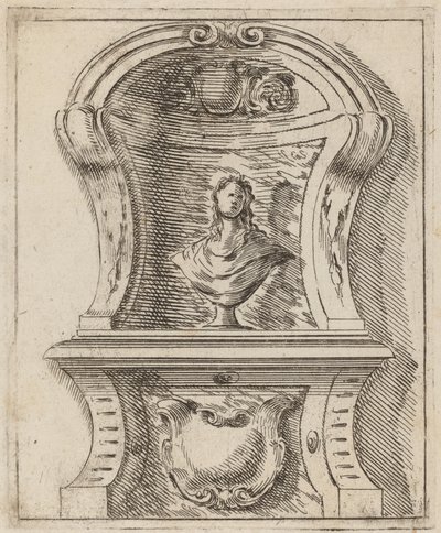 Architectonisch Motief met een Buste door Carlo Antonio Buffagnotti