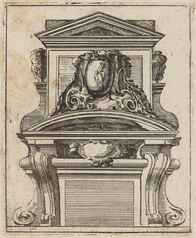 Architectonisch motief met een figuur door Carlo Antonio Buffagnotti