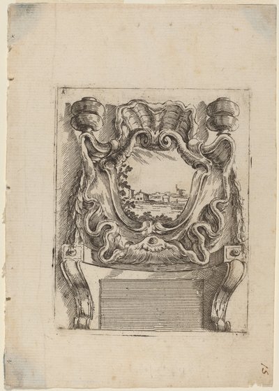 Architectonisch Motief met een Landschap door Carlo Antonio Buffagnotti