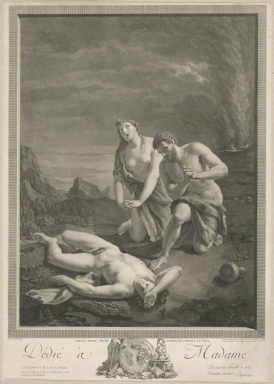 Adam en Eva bij het lijk van Abel door Carlo Antonio Porporati