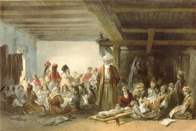 Tataren school voor kinderen in de Krim door Carlo Bossoli