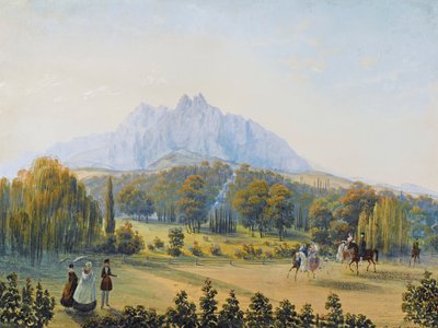 Uitzicht op Miskhor op de Krim, 1841-1842 door Carlo Bossoli