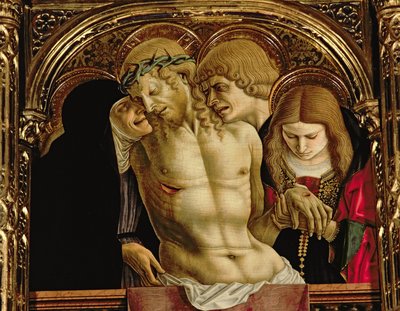Rouw om de dode Christus (detail) door Carlo Crivelli