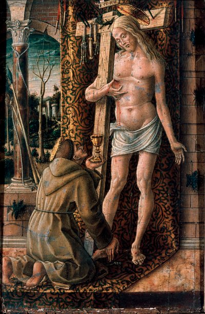 Sint Franciscus van Assisi verzamelt het bloed van Christus door Carlo Crivelli