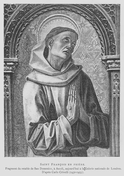 St. Franciscus van Assisië biddend door Carlo Crivelli