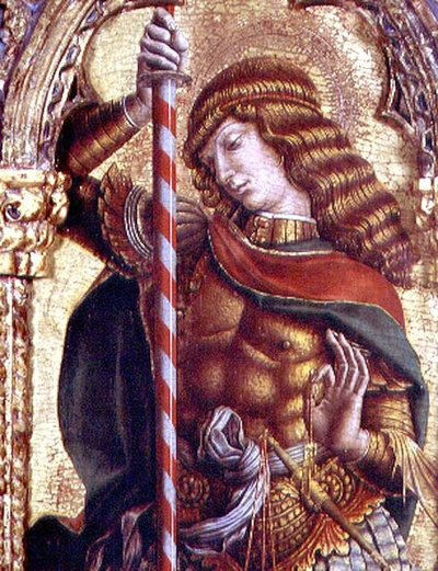 St. Michael (detail) door Carlo Crivelli