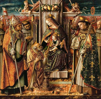 De overhandiging van de sleutels, ca. 1490 door Carlo Crivelli